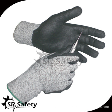 SRSAFETY 13G anti cut nitrile coated cut and chemical resistant gloves ,safety workplace used equipment